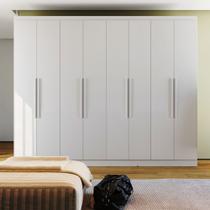 Guarda Roupa Casal Grande Rosário 8 Portas 4 Gavetas Cor Branco