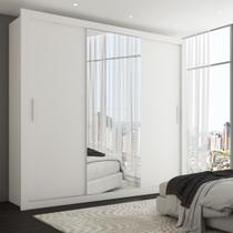 Guarda-Roupa Casal Hamburgo 3 Portas 4 Gavetas com Espelho Branco - Panorama Móveis Guarda-Roupa Casal Hamburgo 3 Portas 4 Gavetas com Espelho Branco - Panorama Móveis