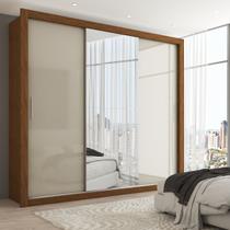 Guarda-Roupa Casal Hamburgo 3 Portas 4 Gavetas com Espelho Cinamomo/Off White - Panorama Móveis Guarda-Roupa Casal Hamburgo 3 Portas 4 Gavetas com Espelho Cinamomo/Off White - Panorama Móveis