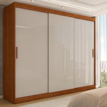 Guarda-Roupa Casal Harvard 3 Portas 2 Gavetas 100% Mdf Off White/Nogueira - Panorama Móveis Guarda-Roupa Casal Harvard 3 Portas 2 Gavetas 100% Mdf Off White/Nogueira - Panorama Móveis