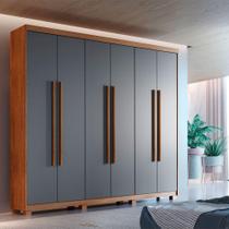 Guarda Roupa Casal Heros 6 Portas Com Pés Moderna Imbuia Com Grafite Guarda Roupa Casal Heros 6 Portas Com Pés Moderna Imbuia Com Grafite