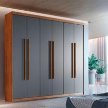 Guarda Roupa Casal Heros 6 Portas E 2 Gavetas Moderna Imbuia / Grafite Guarda Roupa Casal Heros 6 Portas E 2 Gavetas Moderna Imbuia / Grafite