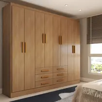 Guarda-Roupa Casal Hilton 8 Portas 6 Gavetas Cinamomo - Panorama Móveis