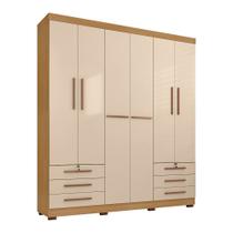Guarda Roupa Casal Holanda 6 Portas e 6 Gavetas Carvalho/Off White - Pallazio