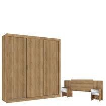 Guarda Roupa Casal Ibiza 3 Portas Capuccino Menta Flex e Cabeceira Formosa Glass Capuccino - THB Guarda Roupa Casal Ibiza 3 Portas Capuccino Menta Flex e Cabeceira Formosa Glass Capuccino - THB