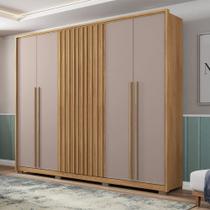 Guarda Roupa Casal Ibiza Ripado 6 Portas de Bater 6 Gavetas 268cm MDP Buriti/Fendi G11 - Gran Belo Guarda Roupa Casal Ibiza Ripado 6 Portas de Bater 6 Gavetas 268cm MDP Buriti/Fendi G11 - Gran Belo