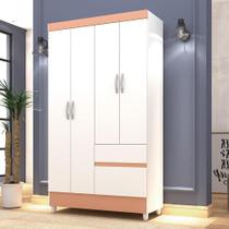 Guarda Roupa Casal Ideal 4 Portas Giratórias 2 Gavetas MDP Branco Vila Rica Guarda Roupa Casal Ideal 4 Portas Giratórias 2 Gavetas MDP Branco Vila Rica