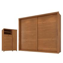 Guarda Roupa Casal Imperador Plus 2 portas e Cômoda Sapateira Imperial 5 gavetas Cinamomo Fosco-Zanzini Guarda Roupa Casal Imperador Plus 2 portas e Cômoda Sapateira Imperial 5 gavetas Cinamomo Fosco-Zanzini