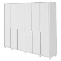 Guarda Roupa Casal Imperatore 6 Portas Branco Brilho com Kit Sapateira e Pés Lopas