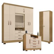 Guarda Roupa Casal Imperial E Cômoda Madri Com Armário Multiuso Versatile Carvalho Americano Off White Incorplac Guarda Roupa Casal Imperial E Cômoda Madri Com Armário Multiuso Versatile Carvalho Americano Off White Incorplac