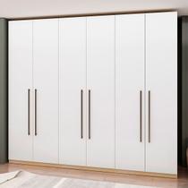 Guarda-Roupa Casal Infinity 6 Portas 3 Gavetas Nero Savana/Branco - Genialflex