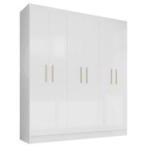 Guarda Roupa Casal Ipê 6 Portas Branco Fosco - Kits Paraná Guarda Roupa Casal Ipê 6 Portas Branco Fosco - Kits Paraná