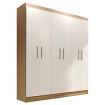 Guarda Roupa Casal Ipé 6 Portas Freijó Off White Fosco - Kits Paraná