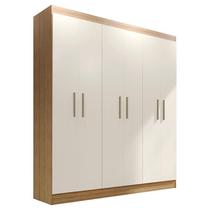 Guarda Roupa Casal Ipé 6 Portas Freijó Off White Fosco - kits Paraná