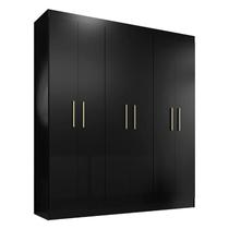 Guarda Roupa Casal Ipê 6 Portas Preto Fosco - kits Paraná Guarda Roupa Casal Ipê 6 Portas Preto Fosco - kits Paraná