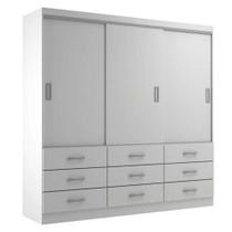 Guarda Roupa Casal Isabela 03 Portas 09 Gavetas - Branco Branco Guarda Roupa Casal Isabela 03 Portas 09 Gavetas - Branco Branco