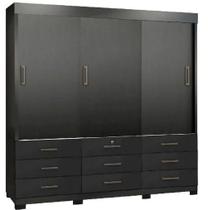 Guarda Roupa Casal Itapema 3 Portas de Correr e 9 Gavetas SEM Espelho Rud Rack Guarda Roupa Casal Itapema 3 Portas de Correr e 9 Gavetas SEM Espelho Rud Rack