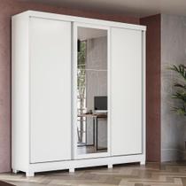 Guarda-Roupa Casal Kappesberg 3 Portas Reversiveis de Correr 3 Espelhos 2 Prateleiras Branco Guarda-Roupa Casal Kappesberg 3 Portas Reversiveis de Correr 3 Espelhos 2 Prateleiras Branco