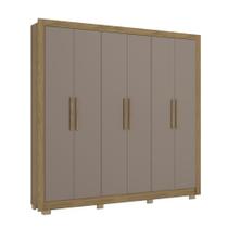 Guarda-Roupa Casal Kappesberg 6 Portas 2 Gavetas Marrom Cinza - CB02M569 Guarda-Roupa Casal Kappesberg 6 Portas 2 Gavetas Marrom Cinza - CB02M569