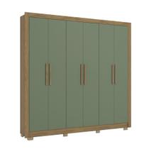 Guarda-Roupa Casal Kappesberg 6 Portas 2 Gavetas Marrom Verde Oliva - CB02M569