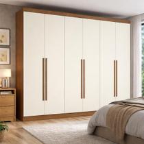 Guarda-Roupa Casal Kappesberg T580, 6 Portas de Bater, Canela e Off White - 270 cm Guarda-Roupa Casal Kappesberg T580, 6 Portas de Bater, Canela e Off White - 270 cm