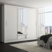 Guarda-Roupa Casal Katherine 3 Portas 2 Gavetas com Espelho Branco - Panorama Móveis Guarda-Roupa Casal Katherine 3 Portas 2 Gavetas com Espelho Branco - Panorama Móveis