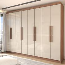 Guarda-Roupa Casal King 8 Portas 4 Gavetas 100% Mdf Cinamomo/Off White - Panorama Móveis Guarda-Roupa Casal King 8 Portas 4 Gavetas 100% Mdf Cinamomo/Off White - Panorama Móveis