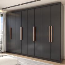Guarda-Roupa Casal King 8 Portas 4 Gavetas 100% Mdf Onix - Panorama Móveis Guarda-Roupa Casal King 8 Portas 4 Gavetas 100% Mdf Onix - Panorama Móveis
