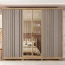 Guarda Roupa Casal Laguno 6 Portas de Bater com 4 Gavetas Ripado MDP Buriti/Fendi G11 - Gran Belo Guarda Roupa Casal Laguno 6 Portas de Bater com 4 Gavetas Ripado MDP Buriti/Fendi G11 - Gran Belo