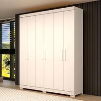 Guarda-Roupa Casal Lana 6 Portas 2 Gavetas 100% Mdf Branco - Acp Móveis