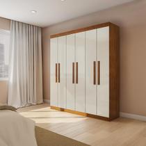 Guarda-Roupa Casal Lancaster 6 PT Imbuia e Off White