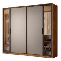 Guarda Roupa Casal Laredo 4 Portas Flex com Vidro Reflecta - Demartêz