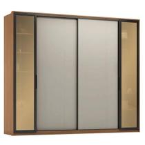 Guarda Roupa Casal Laredo D44910k Amêndola Touch Nude Com Portas De Vidro Reflecta -demartez