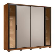 Guarda Roupa Casal Laredo D44910KPE Nogueira Nude Prime TX Flex com Vidro Reflecta e Pés Demóbile - Demartêz Guarda Roupa Casal Laredo D44910KPE Nogueira Nude Prime TX Flex com Vidro Reflecta e Pés Demóbile - Demartêz