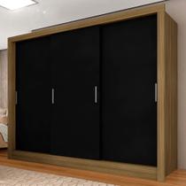 Guarda Roupa Casal Layla 3 Portas Boreal/ Preto - Moveis Arapongas