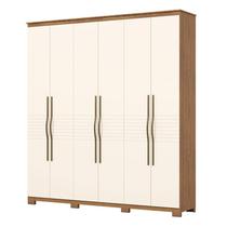 Guarda Roupa Casal Léster 6 Portas Nature Off White - Henn