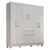 Guarda Roupa Casal Lia 6 Portas Branco - A Móveis Arapongas