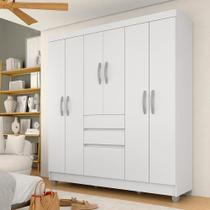 Guarda Roupa Casal Lia 6 Portas Branco