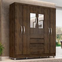 Guarda Roupa Casal Lia 6 Portas C/espelho Capuccino - Móveis Arapongas