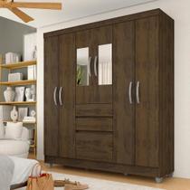 Guarda Roupa Casal Lia 6 Portas C/espelho Capuccino - Móveis Arapongas Guarda Roupa Casal Lia 6 Portas C/espelho Capuccino - Móveis Arapongas