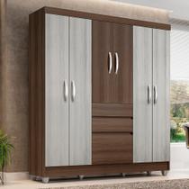 Guarda Roupa Casal Lia 6 Portas Terraro/ Naturaly - A Móveis Arapongas