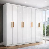 Guarda-Roupa Casal Liberdade 8 Portas 4 Gavetas 100% Mdf Branco - Pnr Móveis