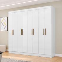 Guarda-Roupa Casal Liberdade 8 Portas 4 Gavetas Branco - Pnr Móveis