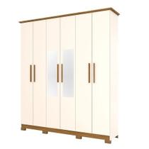 Guarda Roupa Casal Lima Off White Nature Com Espelho - Henn Guarda Roupa Casal Lima Off White Nature Com Espelho - Henn