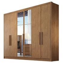 Guarda Roupa Casal Linea 6 Portas 6 Gavetas Cumaru 23 com Espelho Novo Horizonte