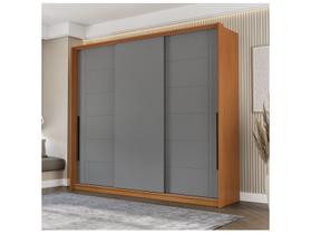 Guarda-Roupa Casal Lisboa 3 Portas 4 Gavetas Freijó/Cinza - Politorno Guarda-Roupa Casal Lisboa 3 Portas 4 Gavetas Freijó/Cinza - Politorno
