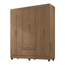 Guarda Roupa Casal Lite 6 Portas Carvalho Oak - Móveis Leão Guarda Roupa Casal Lite 6 Portas Carvalho Oak - Móveis Leão