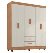 Guarda Roupa Casal Lite 6 Portas e 2 Gavetas - Móveis Leão