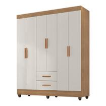 Guarda Roupa Casal Lite 6 Portas Nature Of White - Móveis Leão Guarda Roupa Casal Lite 6 Portas Nature Of White - Móveis Leão