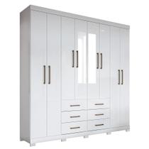 Guarda Roupa Casal Liverpool 8.6 8 Portas 6 Gavetas com Espelho e Pés - Santos Andirá Guarda Roupa Casal Liverpool 8.6 8 Portas 6 Gavetas com Espelho e Pés - Santos Andirá